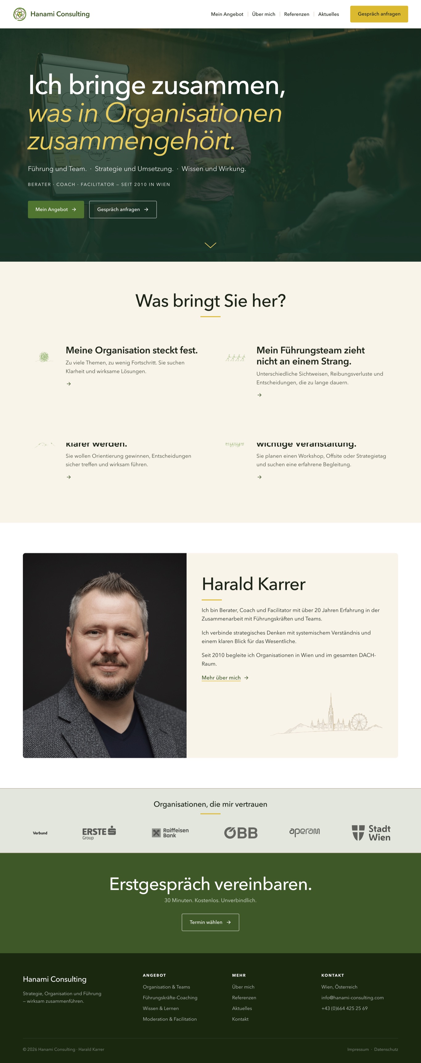 Hanami Consulting — Website von Ehrenwort Studio gebaut